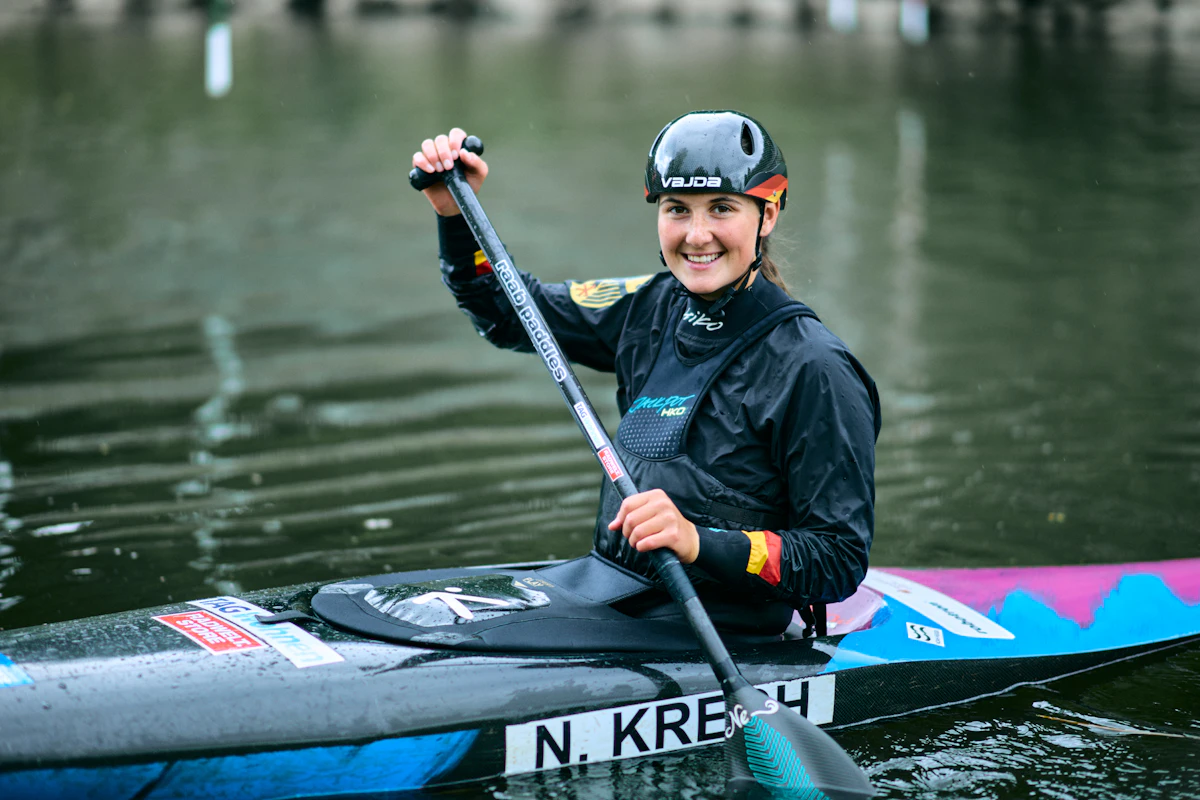 Athlete training outdoors on the water